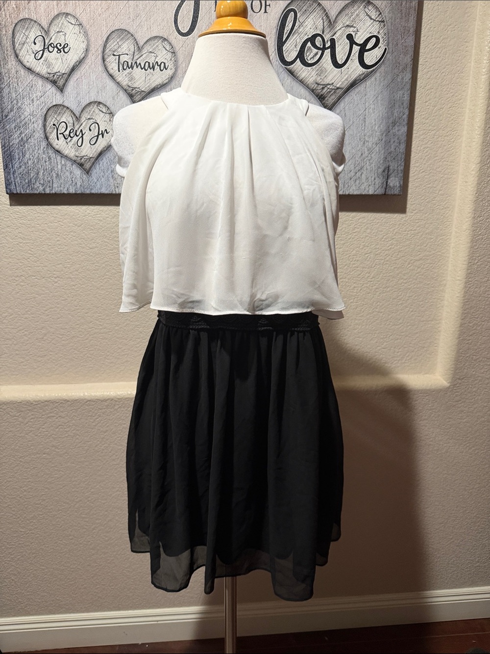 by & by White and Black Girls' Formal Dress